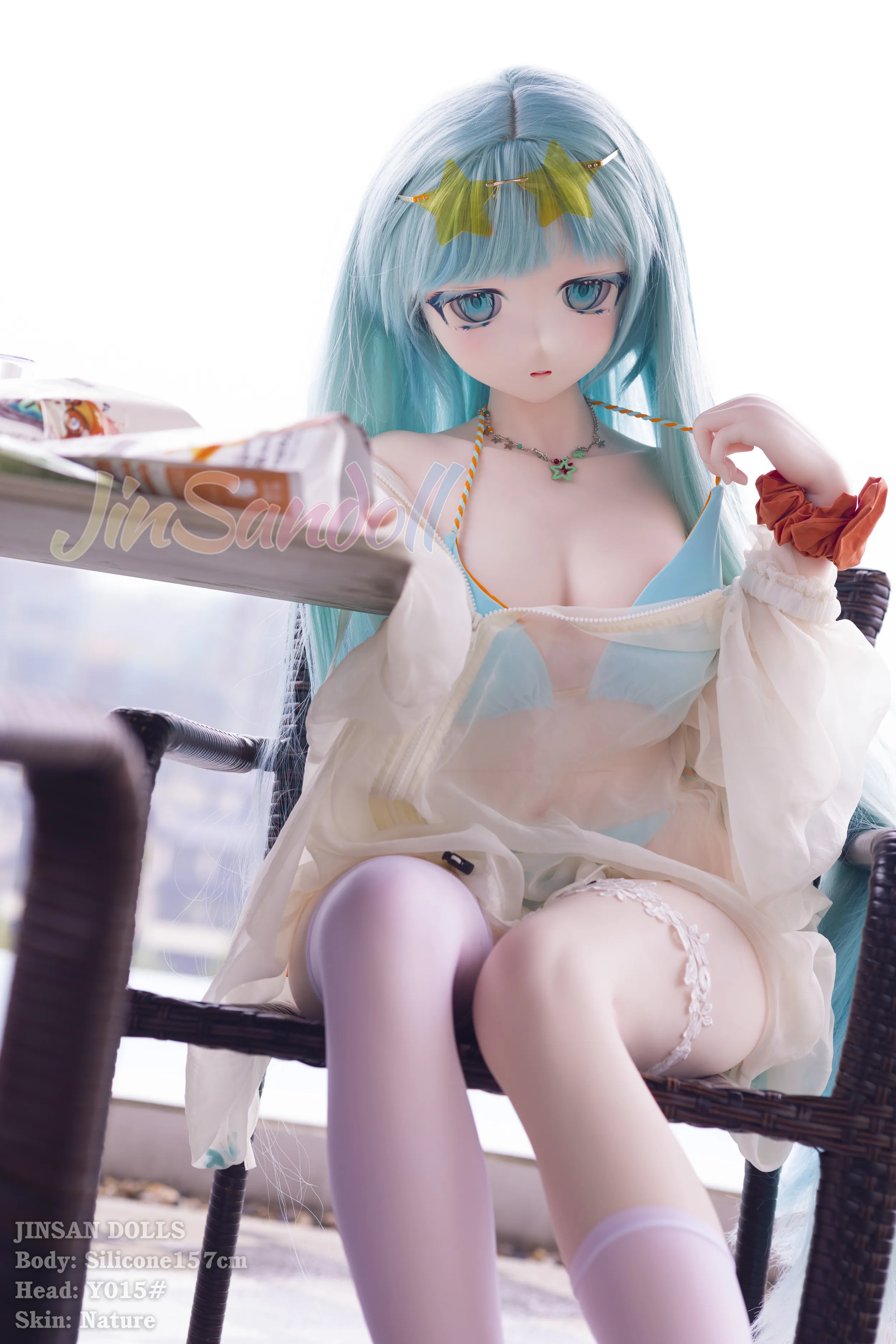 157cm (5ft2) E-Cup Patung Cinta Anime Hidup Silikon Patung Seks Kepala #Y015